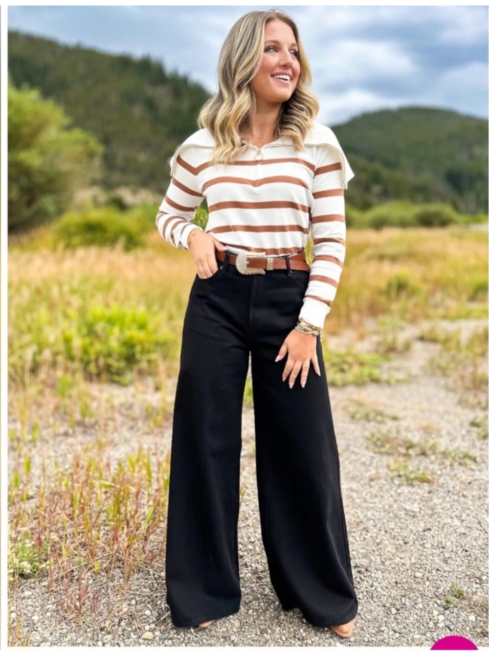 Black wide leg jeans